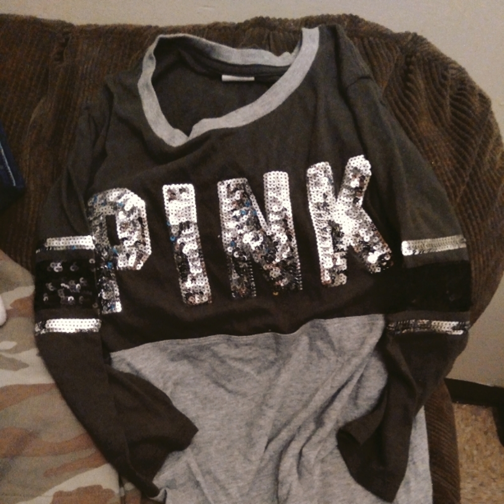 Pink 3/4 sleeve tee sz sm